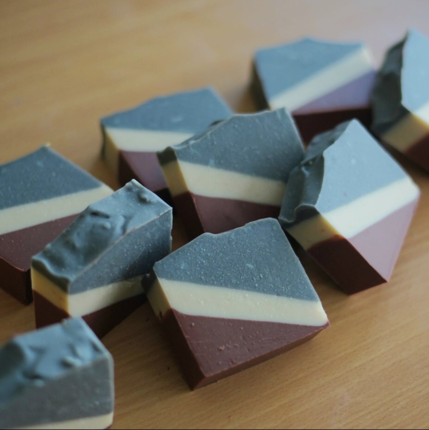 Twilight Stripes | Charcoal & Red clay soap