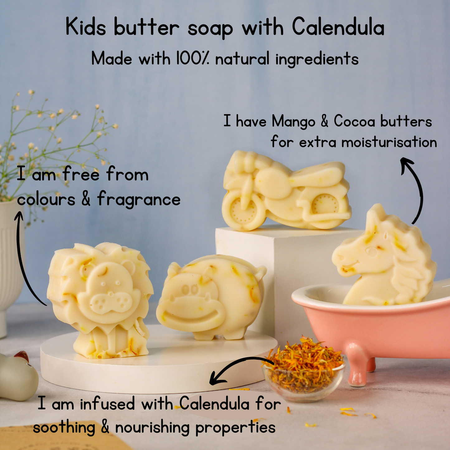 Kids Moisturizing BUTTER SOAP with Calendula : Combo