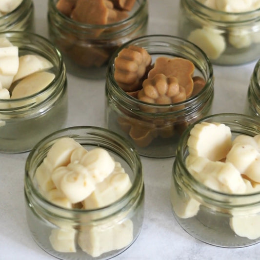 Jar of mini soaps